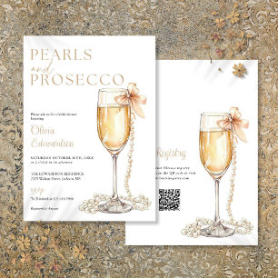 Invitation Perles et poursuites Code QR Fête des mariées