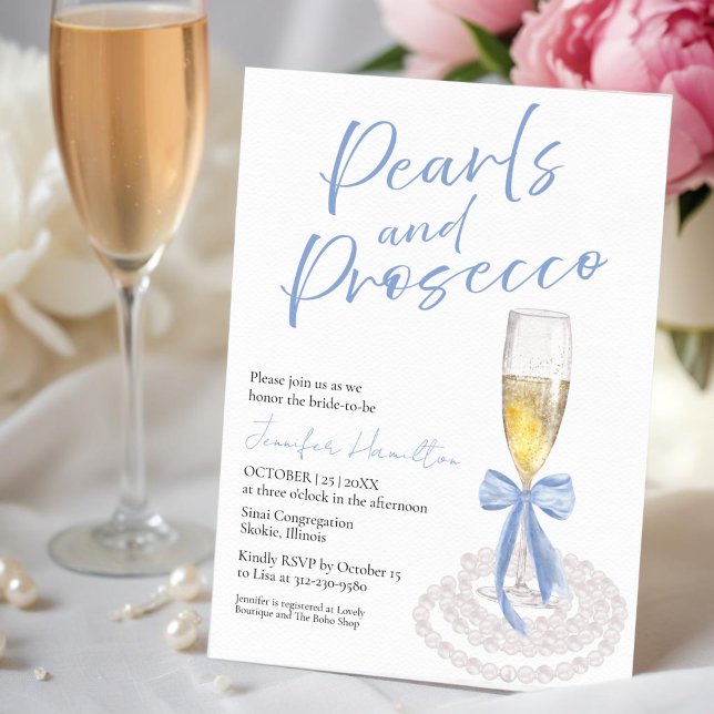 Invitation Perles et poursuites | Fête des mariées de l'aquar (Créateur téléchargé)
