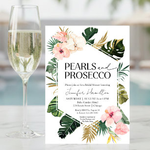 Invitation Perles florales tropicales et Fête des mariées Pro