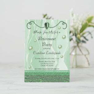 Invitation Perles & Green Silk Retraite Party