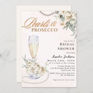Invitation Perles modernes et la douche nuptiale florale de p
