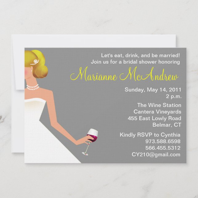 Invitation perles nuptiales de blonde d'argent d'invitation (Devant)