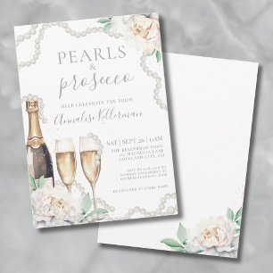 Invitation Perles & Prosecco Fête de Mariage Florale