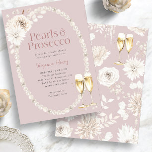 Invitation Perles roses et Mariée de Prosecco