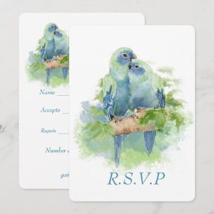 Invitation Perroquet bleu aquarelle Oiseau tropical Mariage  
