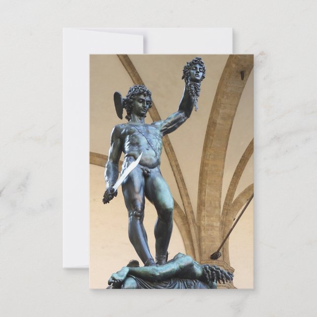 Invitation persée avec la tête de la medusa (Devant)
