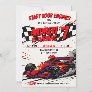 Invitation Personal boy Sports Race Car fête d'anniversaire