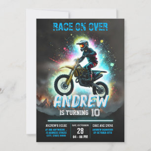 Invitation Personal Motocross Dirt Motorbike Boy Anniversaire