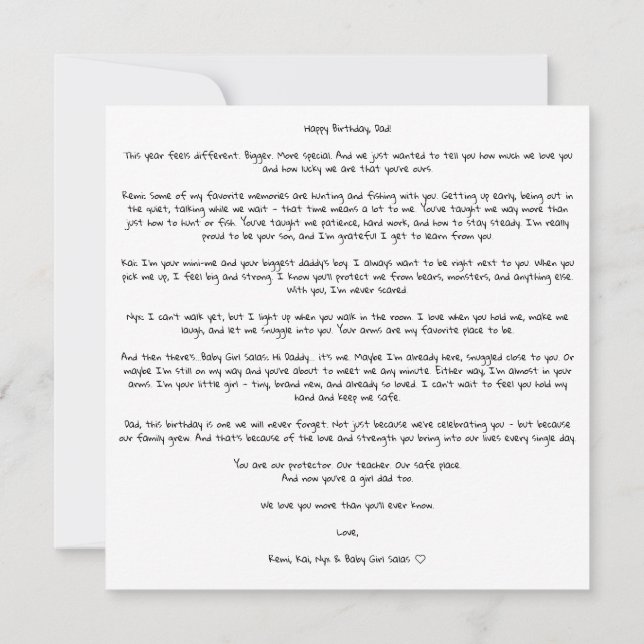 Invitation Personalised Daddy Photo Birthday Card - Printed (Dos)