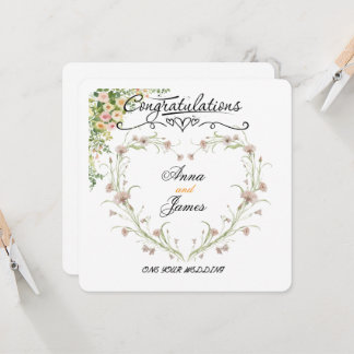 Invitation Personalised Wedding Floral Card | Newly Married