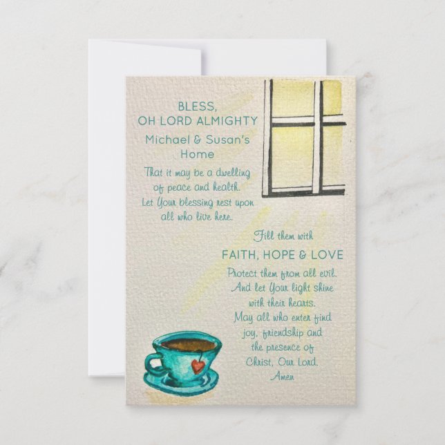 Invitation Personalized Bless This Home – Prayer Card (Devant)