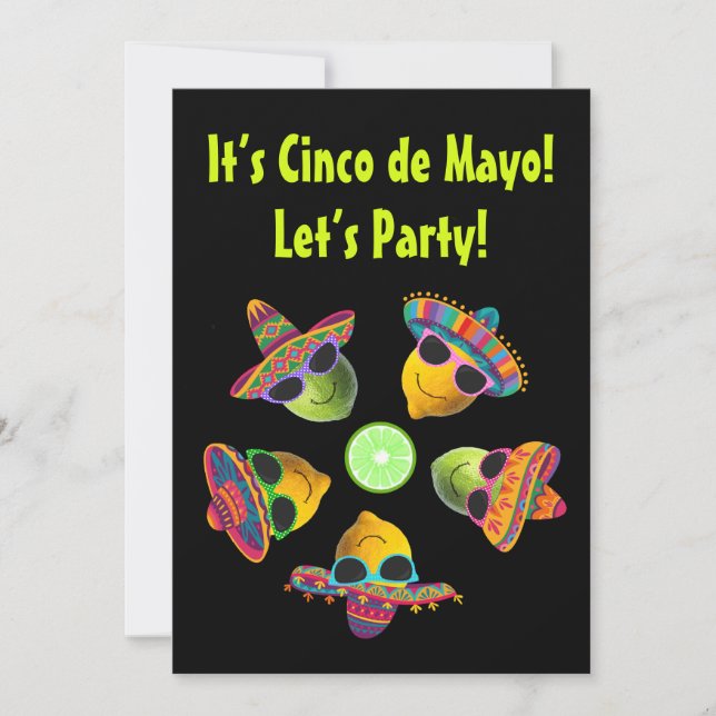 Invitation Personalized Cinco de Mayo Funny Lemon Lime (Devant)