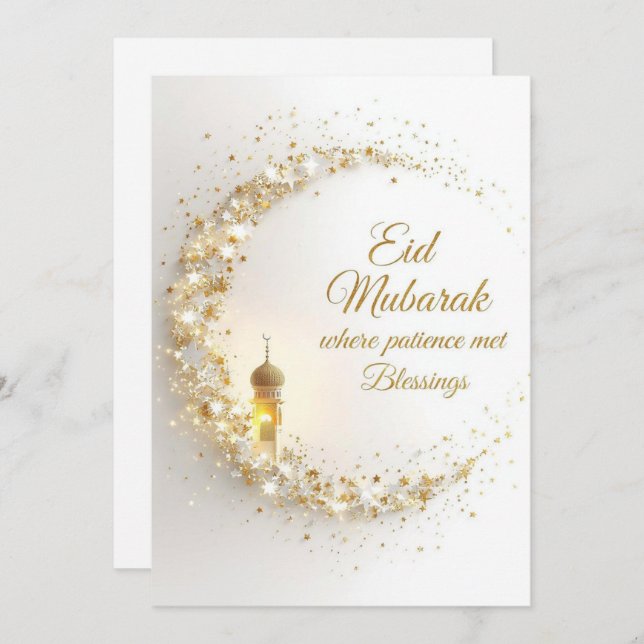 Invitation Personalized Eid Mubarak Greeting card (Devant / Derrière)