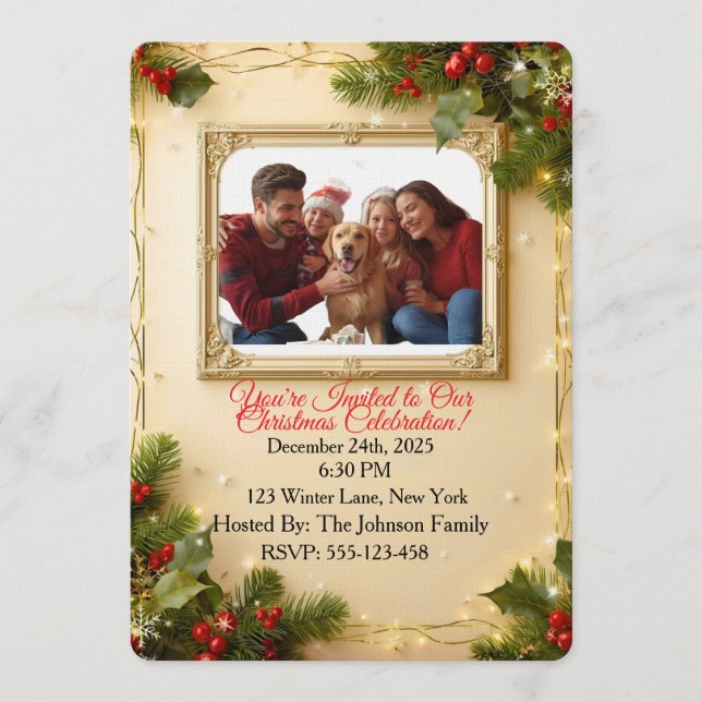 Invitation Personalized Family Photo Christmas Party Invitati (Devant)