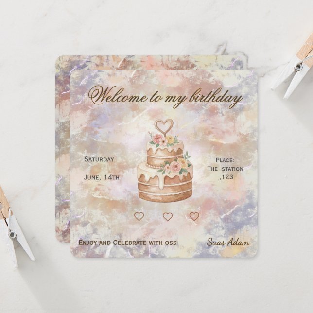 Invitation Personalized Handmade- Love custom visit lable (Devant/Arrière en situation)