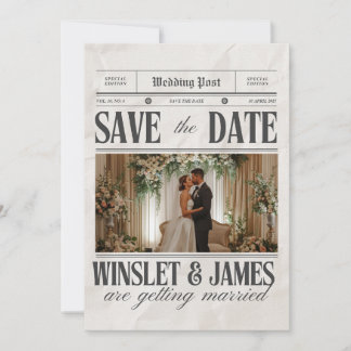 Invitation Personalized Wedding Newspaper Poster | Newlywed 