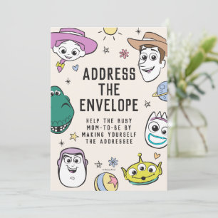 Invitation Personnages de Toy Story pour Baby Shower Pastel