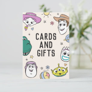Invitation Personnages de Toy Story pour Baby Shower Pastel