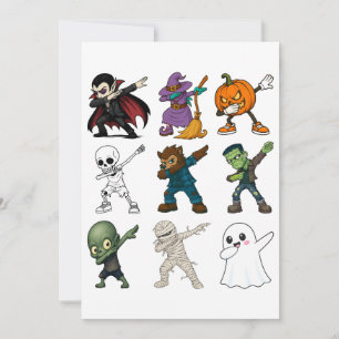 Invitation Personnages drôles d'Halloween Dabbing