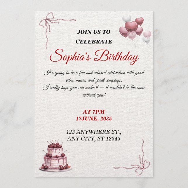 Invitation personnalisable (Devant)