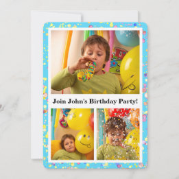 Invitation Personnalisable 5x7 Sky Blue Anniversaire Photo Co