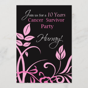 Invitation Personnalisable Année 10, Dix ans Cancer Survivor 