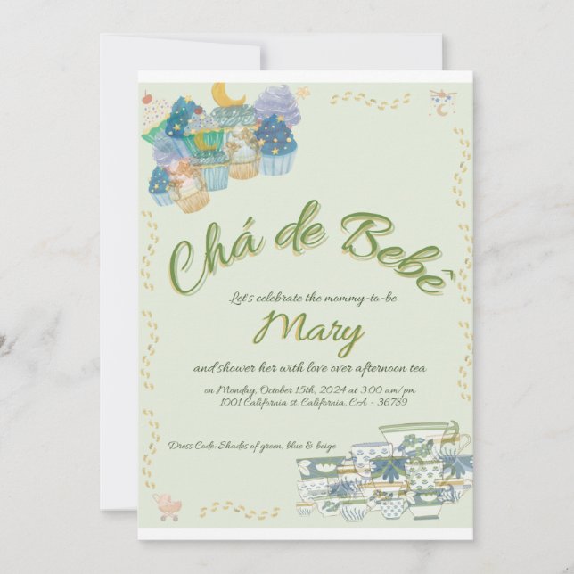 Invitation Personnalisable - Copie numérique - Baby shower (Devant)