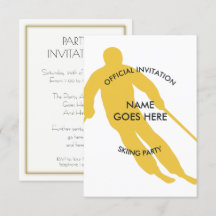 Invitation personnalisable de partie de ski