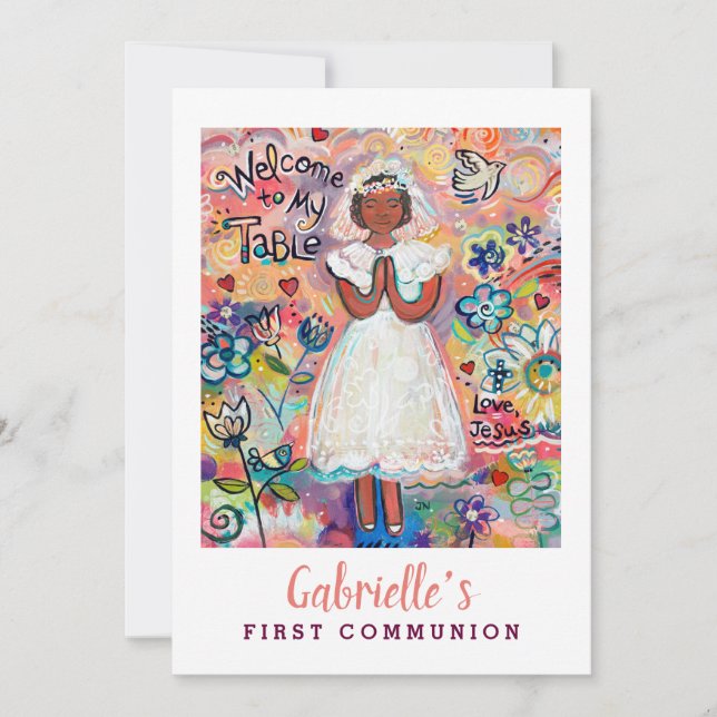 Invitation personnalisable de première communion p (Devant)