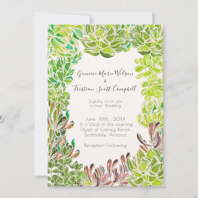 Invitation Personnalisable Mariage à thème du dése (Devant)