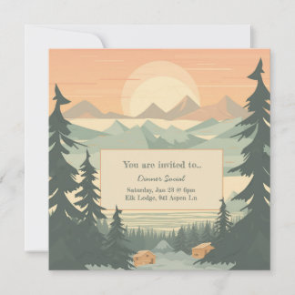 Invitation personnalisable Montagnes et Pinetree