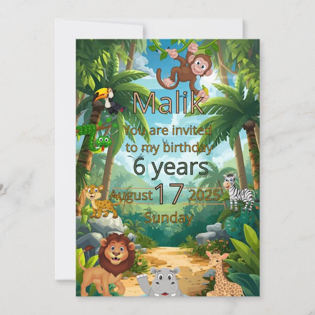 Invitation personnalisable pour une fête dans la j (Devant)