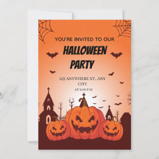 Invitation personnalisable pour une fête d'Hallowe