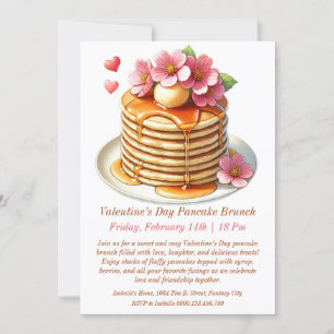 Invitation Personnalisable Saint Valentin Pancake Brunch Invi