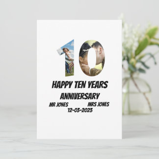 Invitation Personnalisé 10 ans Anniversaire 2 Collage photo