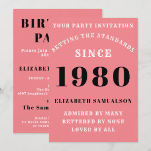 Invitation Personnalisé 1980 Anniversaire Ajouter Votre Nom R