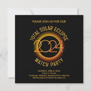 Invitation Personnalisé 2024 TOTAL SOLAR ECLIPSE