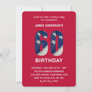 Invitation Personnalisé 60e anniversaire Famille BBQ Party 4 