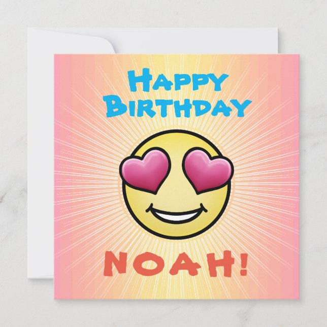 Invitation Personnalisé Anniversaire Amour Emoji (Devant)