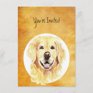 Invitation Personnalisé Anniversaire Golden Retrie