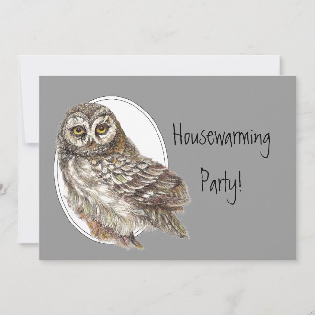 Invitation personnalisé avec hibou (Devant)