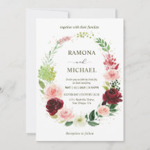 Personnalisé Blanc Rouge Romantique Roses Mariage 