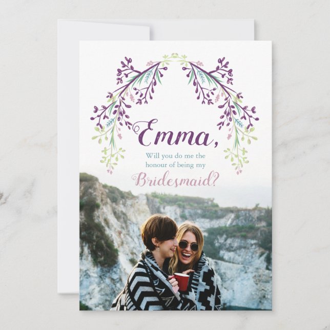 Invitation [Personnalisé] Bridesmaid Proposition Photo Invita (Devant)
