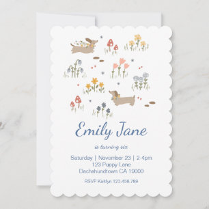 Invitation Personnalisé Dachshund Amour fête d'anniversaire r