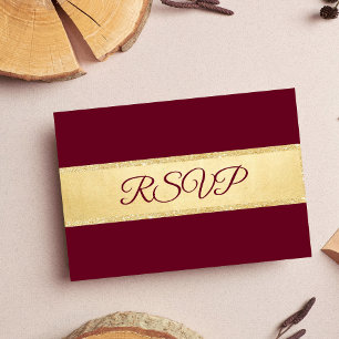 Invitation Personnalisé Elegant Automne Bourgogne Mariage RSV