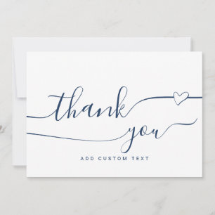 Invitation Personnalisé Élégant Calligraphie Coeur Merci Cart