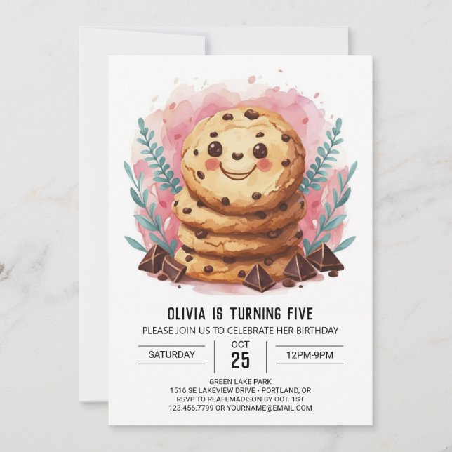 Invitation Personnalisé En Ligne Sautiner Cookies Anniversair (Devant)