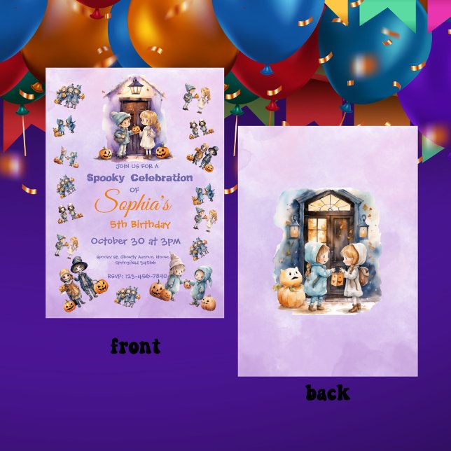 Invitation Personnalisé Enfants sur le thème Halloween fête d (Créateur téléchargé)