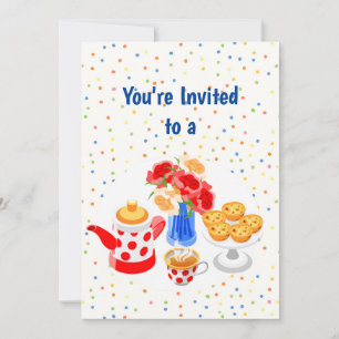 Invitation Personnalisé Nom Cute Tea Party
