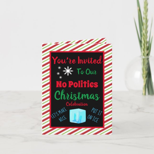 Invitation Personnalisé Pas De Politique Fête de Noël Invitat (Devant)
